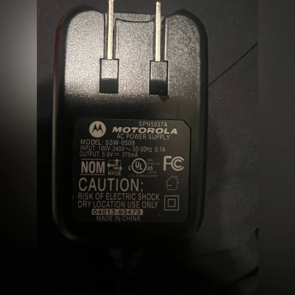 Motorola Black AC Power Adapter